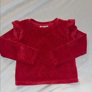 Epic Threads Toddler Girls Red Glitter Stretch Velour Top